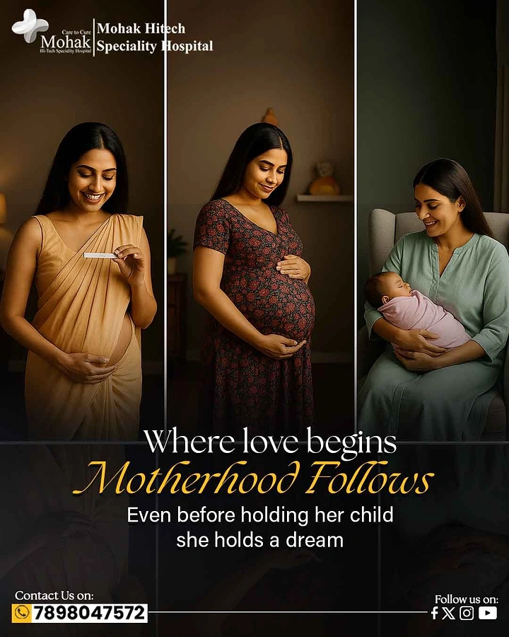 IVF & Fertility Clinics creative ad: Triptych journey from test to motherhood