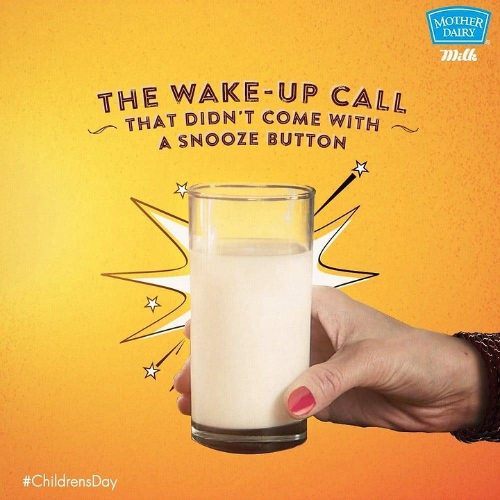 Dairy Brands creative ad: Milk as wake-up call, witty copy