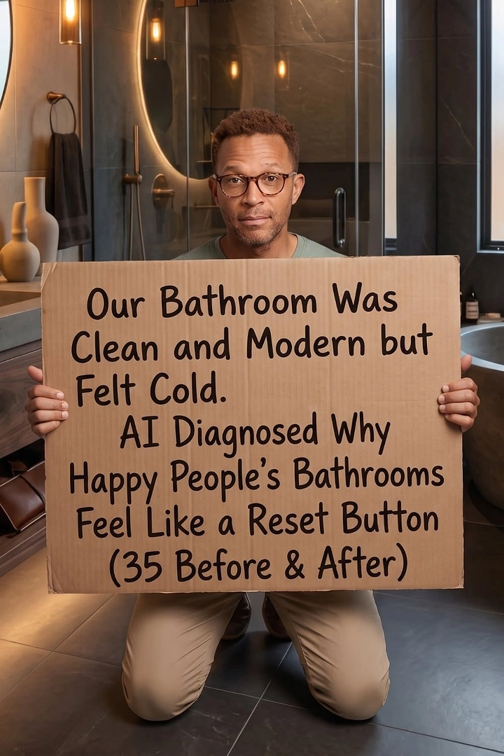 Home Renovation & Remodeling creative ad: Clever reset-button framing for bathroom transformation