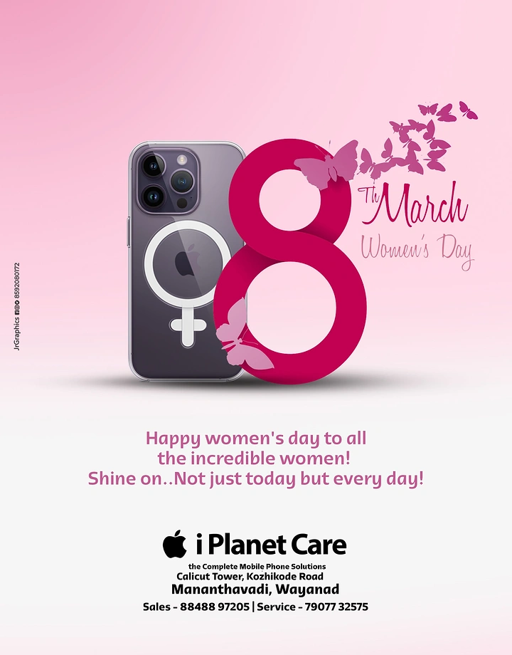 Women's Day creative ad: iPhone MagSafe ring becomes female symbol