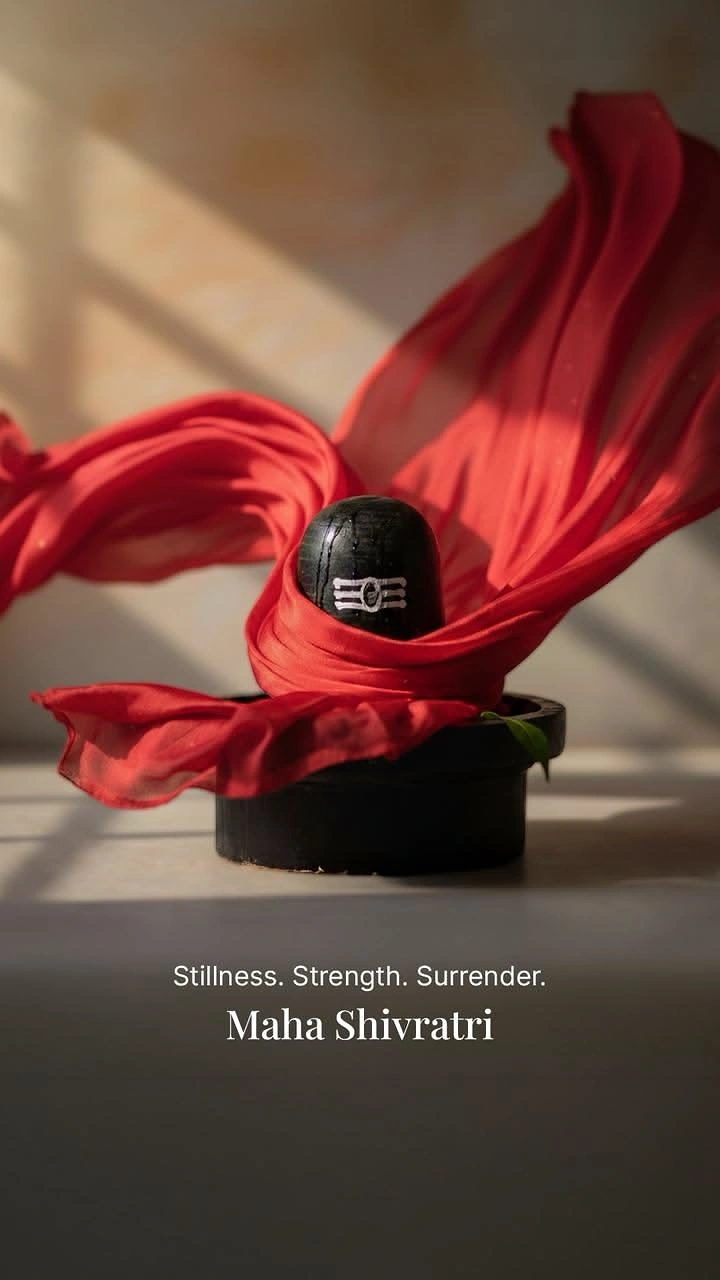 other-festival creative ad: Black Shivling wrapped in billowing red cloth