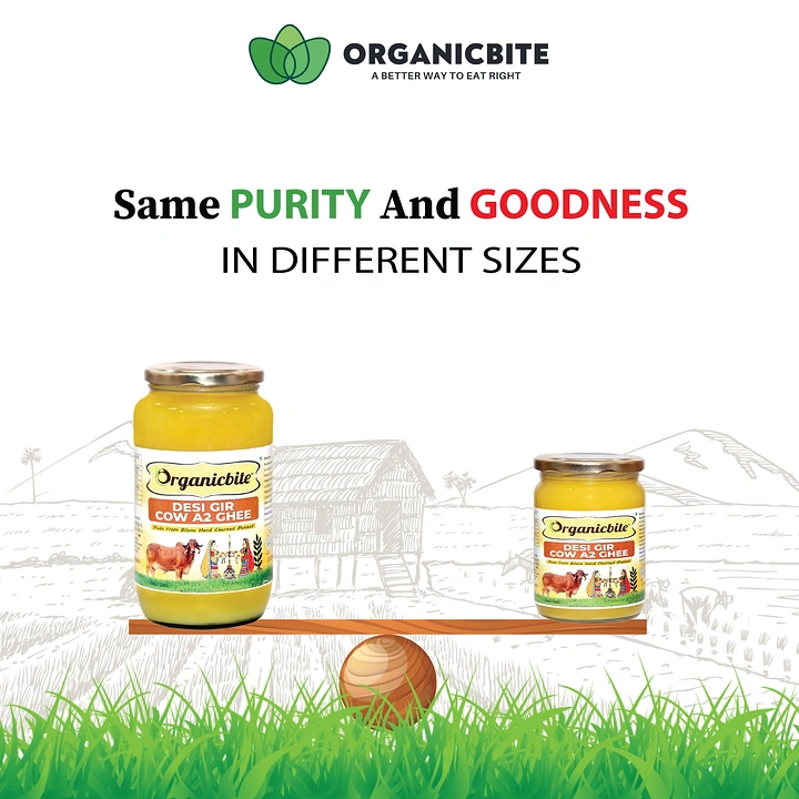 Dairy Brands creative ad: Balance scale shows equal purity sizes