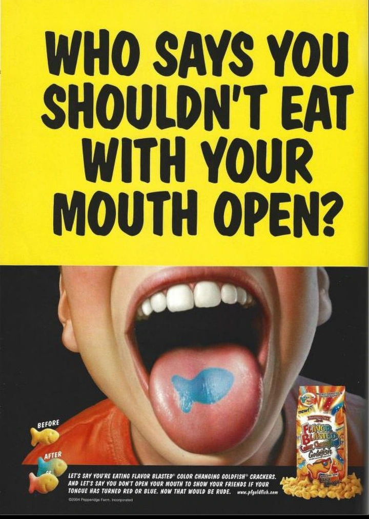 Breakfast Cereals & Oats creative ad: Witty mouth-open copy drives concept