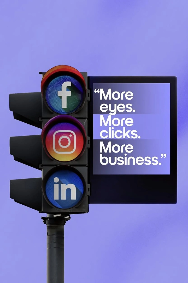 Agency creative ad: Traffic light made of social icons