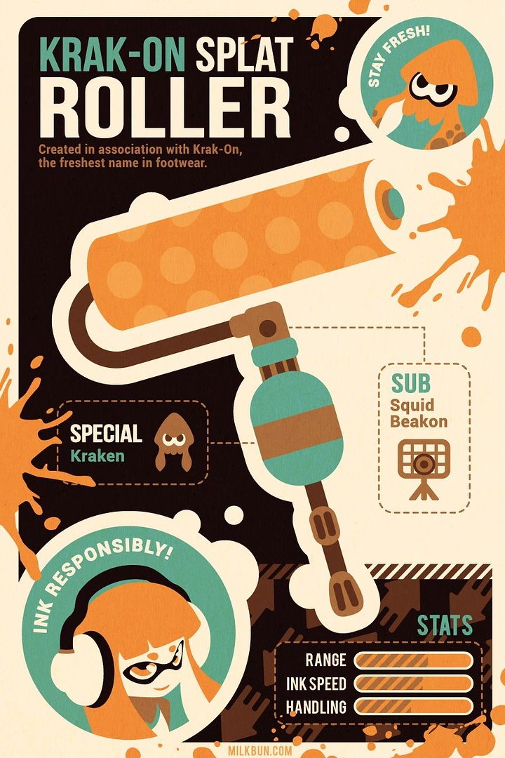 Board Games & Game Cafes creative ad: Playful illustrated splat-roller game concept