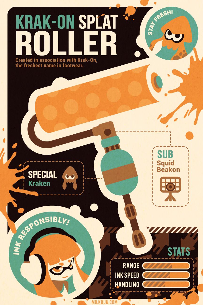 Story: Playful illustrated splat-roller game concept