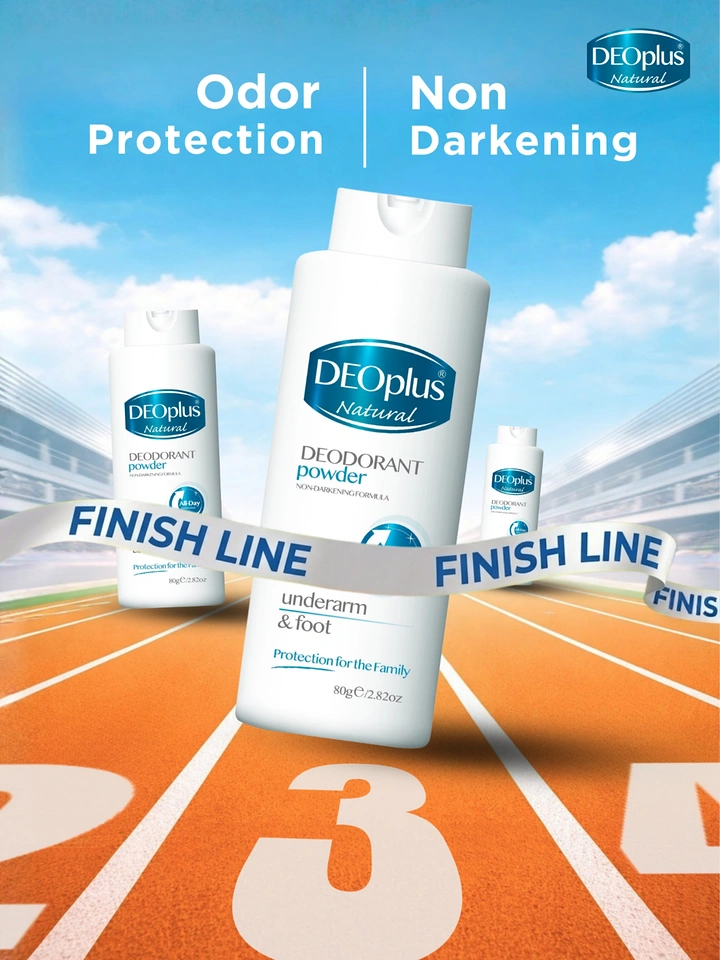 Deodorants & Antiperspirants creative ad: Finish-line metaphor for odor protection