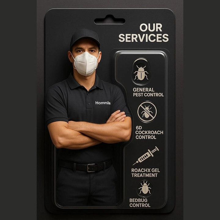 Pest Control creative ad: Technician packaged as action-figure toy