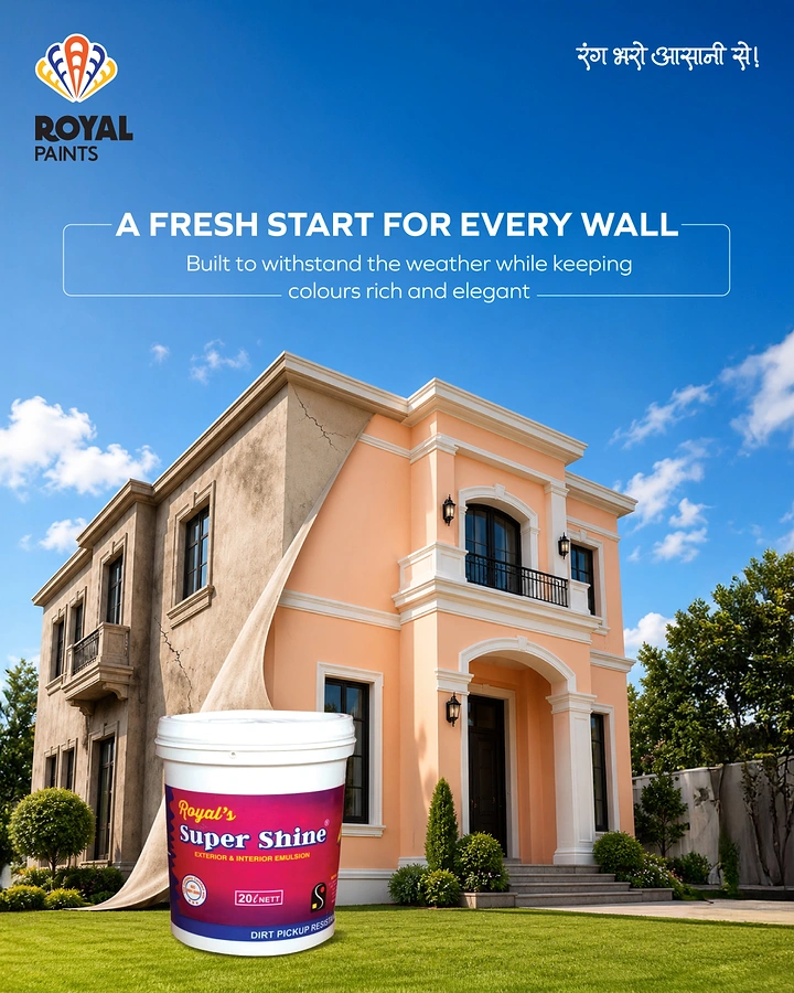House Painters creative ad: House facade peeling like fresh paint sheet