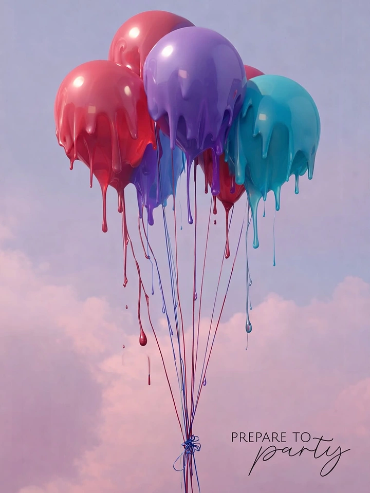 Balloon & Party Decorators creative ad: Melting balloons create party invitation