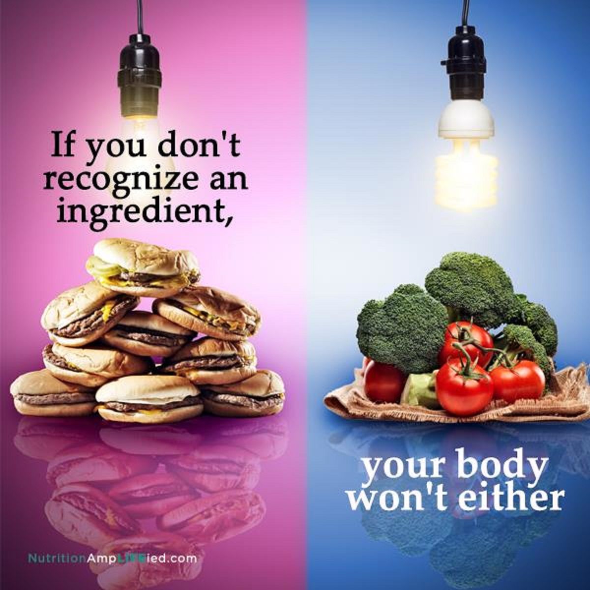 Instagram post: Ingredient-recognition body comparison concept