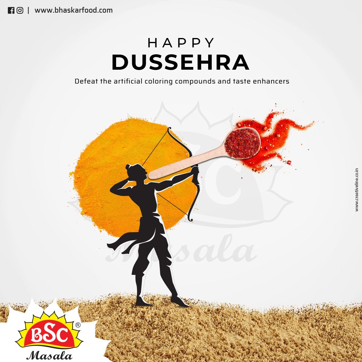 Black archer silhouette shooting a wooden spoon of chilli powder