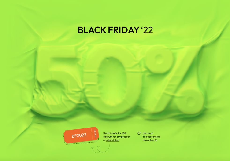 Giant 50% embossed under stretched lime-green fabric