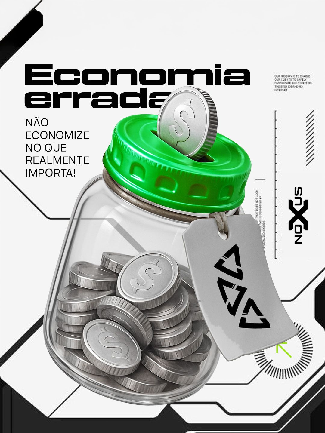 Instagram post: Glass coin jar with green lid and silver dollar coins