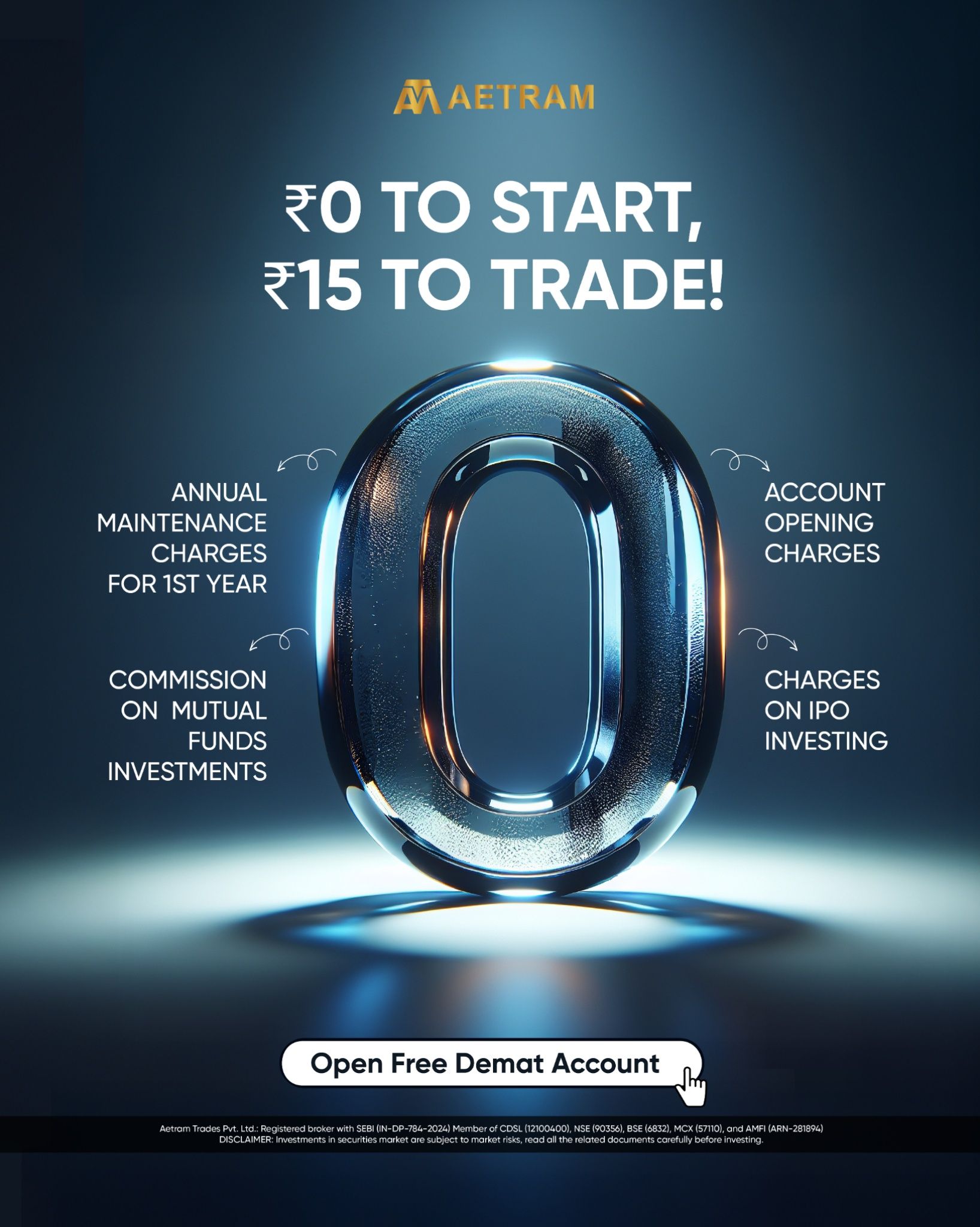 Instagram post: Glass zero as hero for zero fees