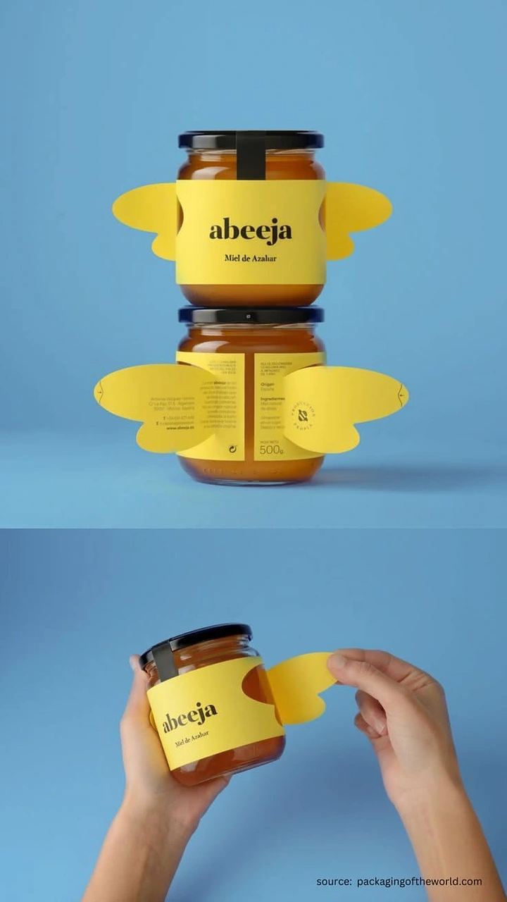 Honey Brands creative ad: Floating jars create playful product choreography