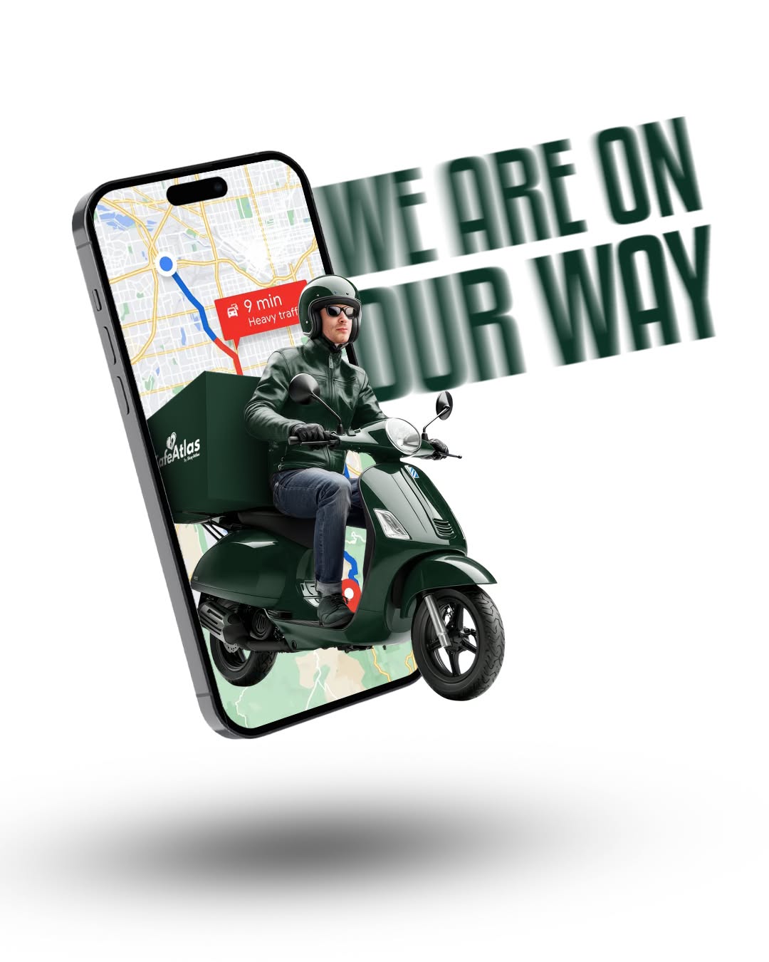 Instagram post: Phone framing scooter creates visual metaphor