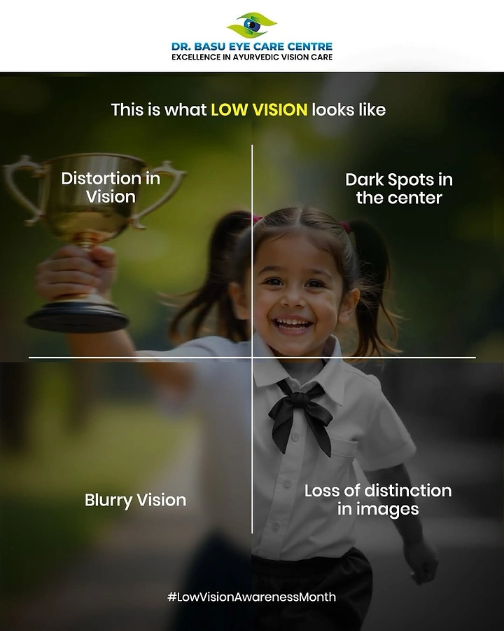Opticians & Eye Care creative ad: Quadrants simulating low-vision distortions