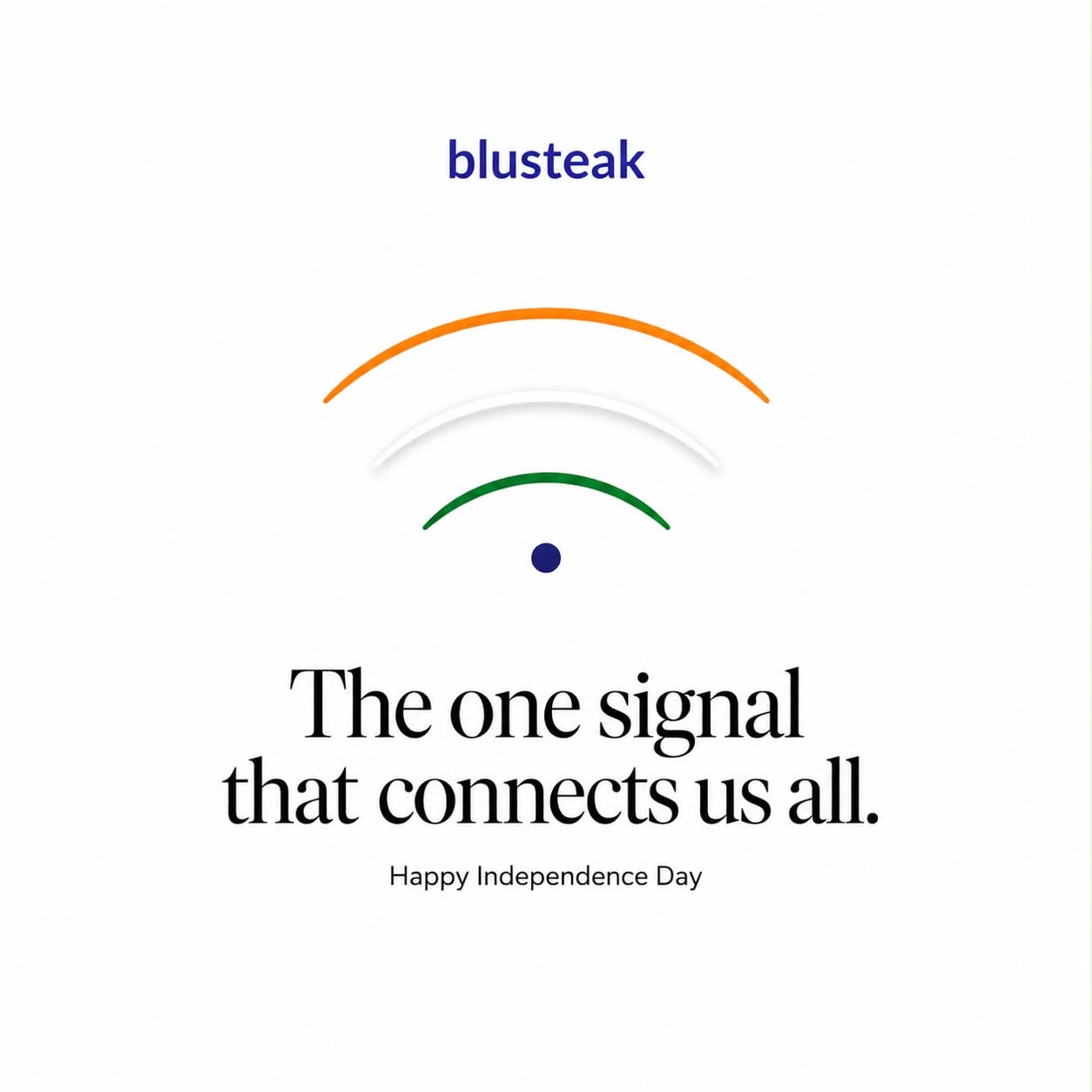 Wi-Fi signal icon in Indian tricolour arcs
