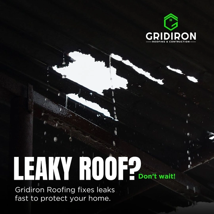 Roofing creative ad: Looking up through holes in leaky roof