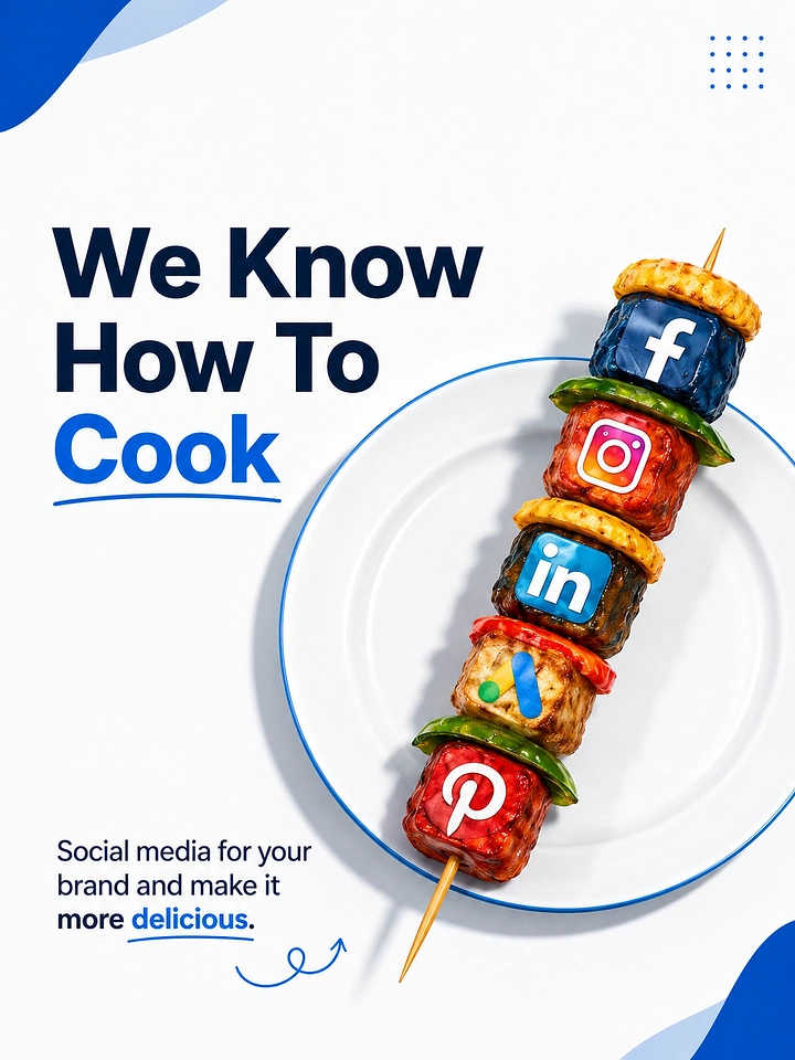 Agency creative ad: Social icons as kebab skewer pun