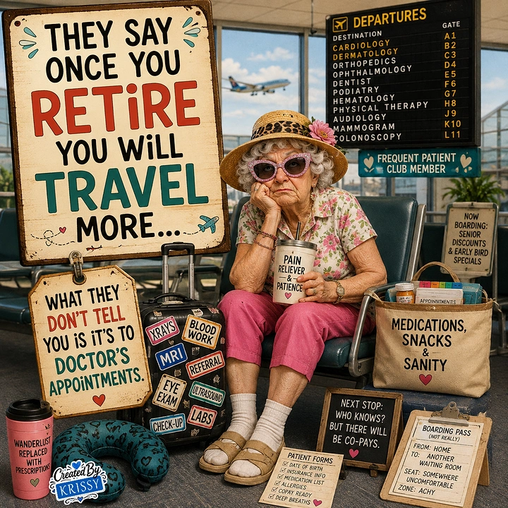 Senior Care creative ad: Retirement travel pun: doctor appointments