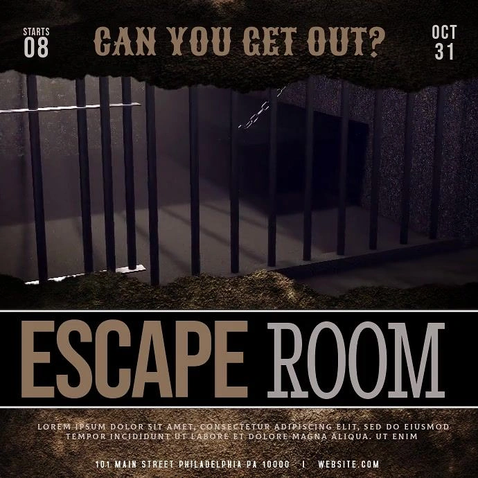 Escape Rooms creative ad: Prison bars become escape-room metaphor