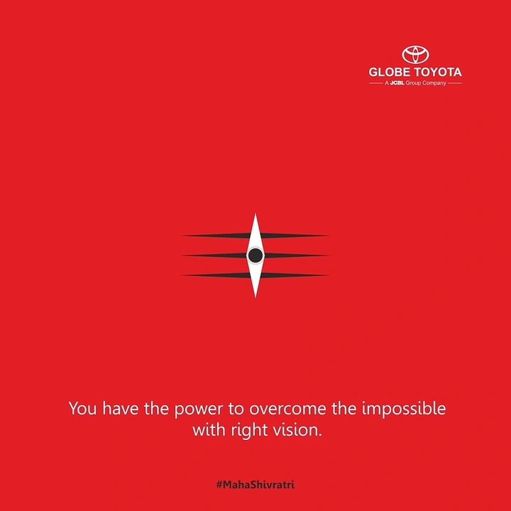 other-festival creative ad: Minimal Shiva tilak (tripundra and third eye) drawn as tapered lines
