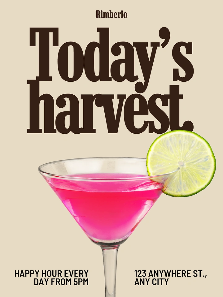 Bars & Pubs creative ad: Harvest metaphor applied to cocktail offer