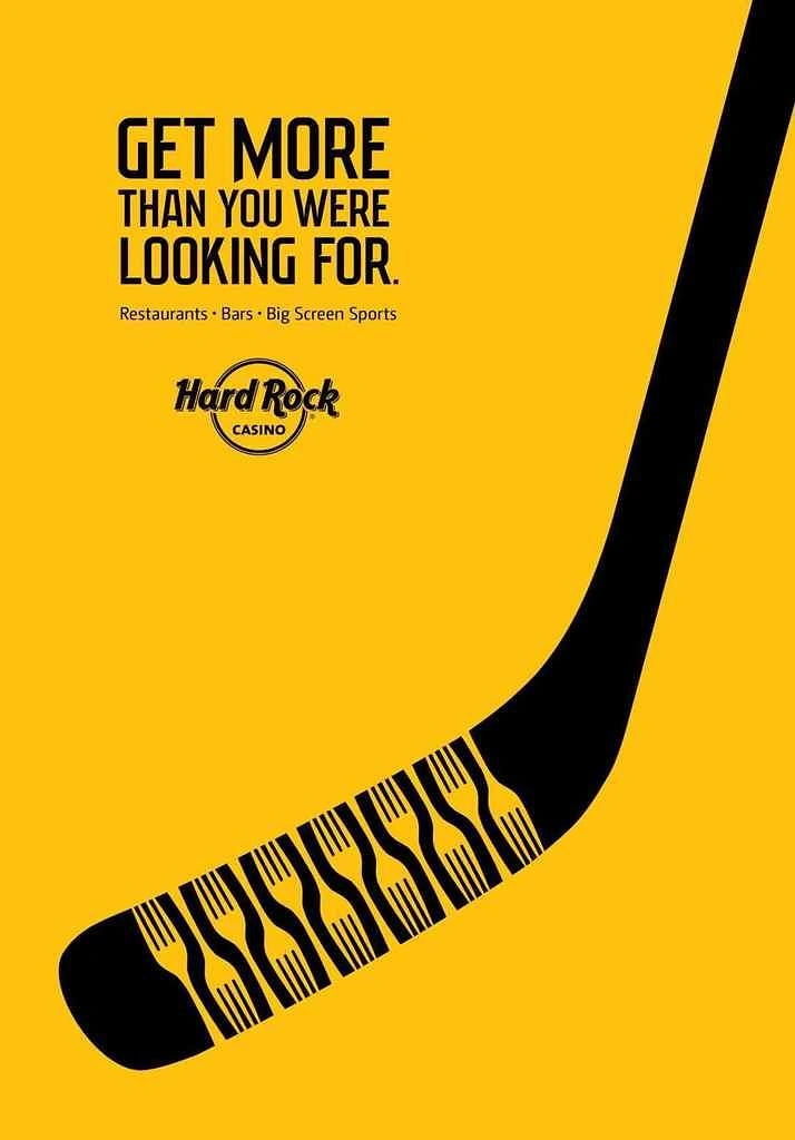Creative ad: Black hockey stick silhouette with its blade wrapped in fork-pattern tape