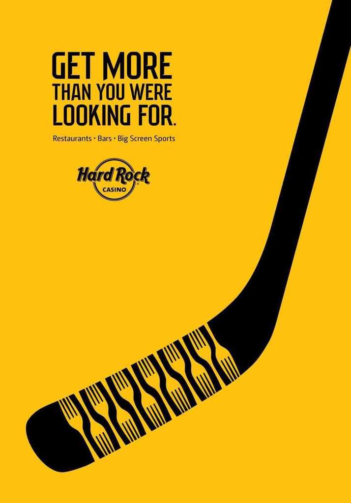 Poster: Black hockey stick silhouette with its blade wrapped in fork-pattern tape