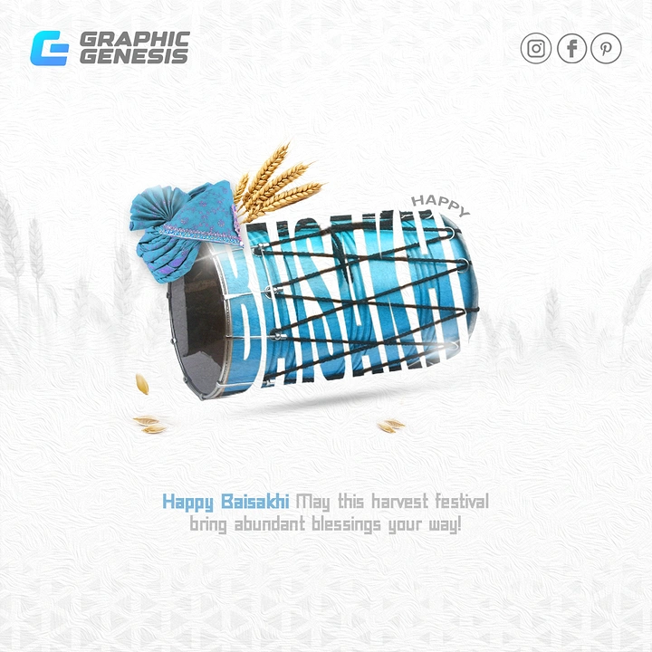 other-festival creative ad: Blue dhol with festival name carved into its body, topped by a turban