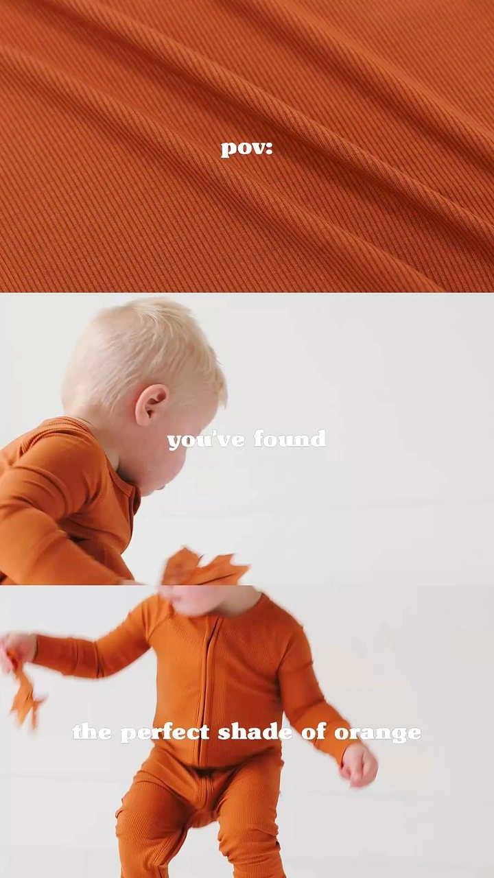 Kids Clothing creative ad: POV meme format, orange story
