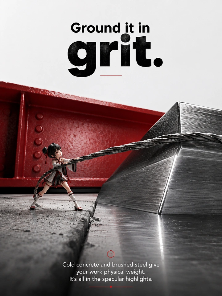 Power Tools creative ad: Strong grit metaphor with striking composition