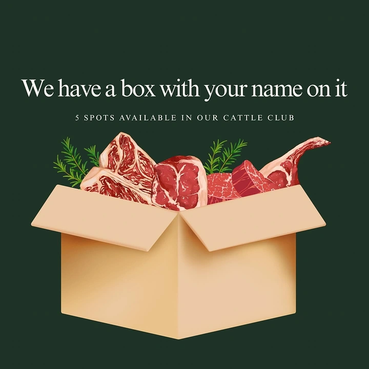 Meat & Seafood Shops creative ad: Meat subscription revealed through open box