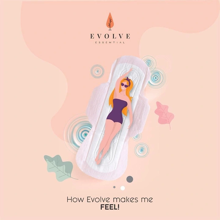 Period Care & Feminine Hygiene creative ad: Woman illustrated inside pad metaphor