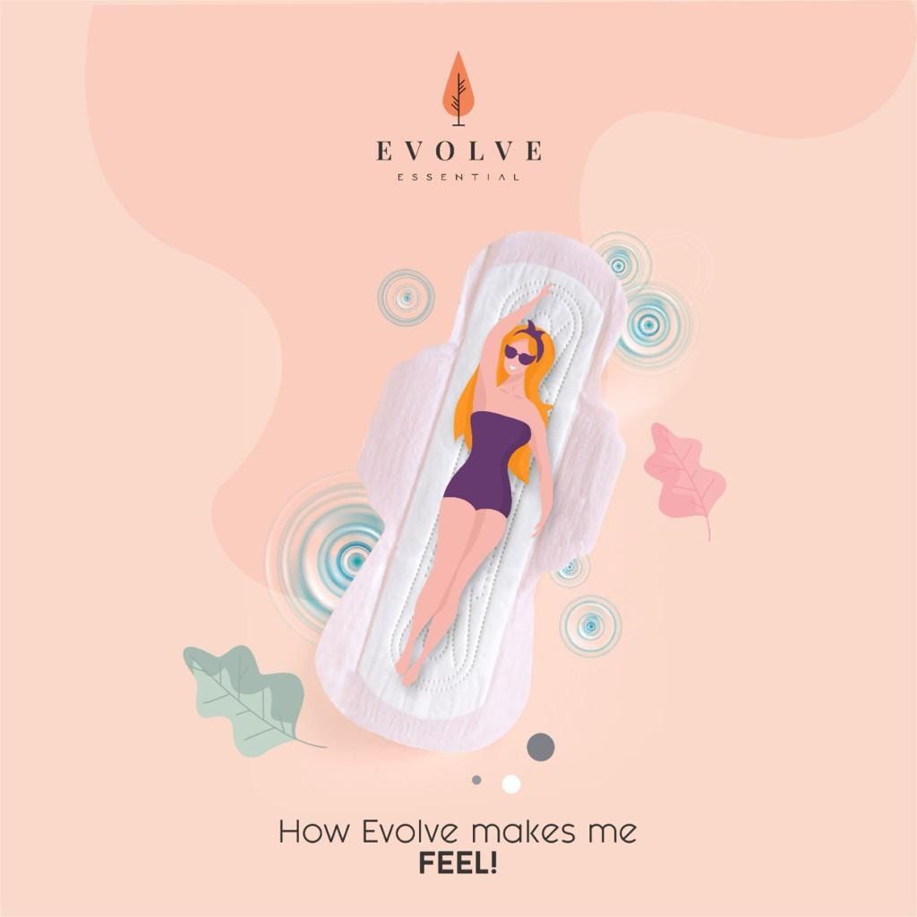 Instagram post: Woman illustrated inside pad metaphor