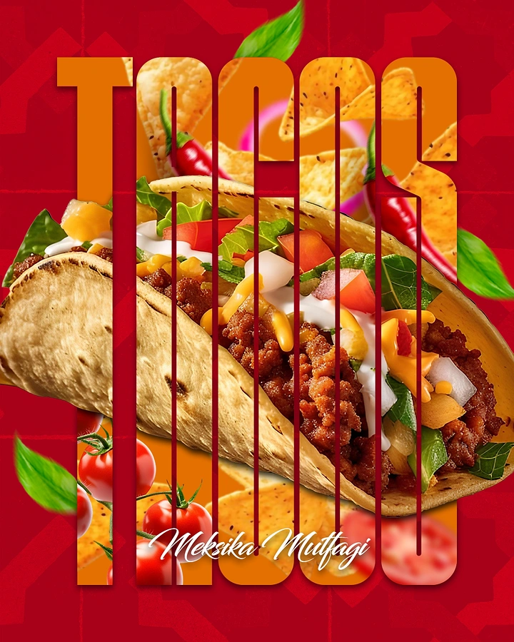 Mexican Restaurants creative ad: Typography interlocks with tacos