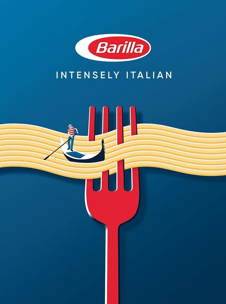 Instant Noodles & Pasta Brands creative ad: Fork weaves through pasta strands