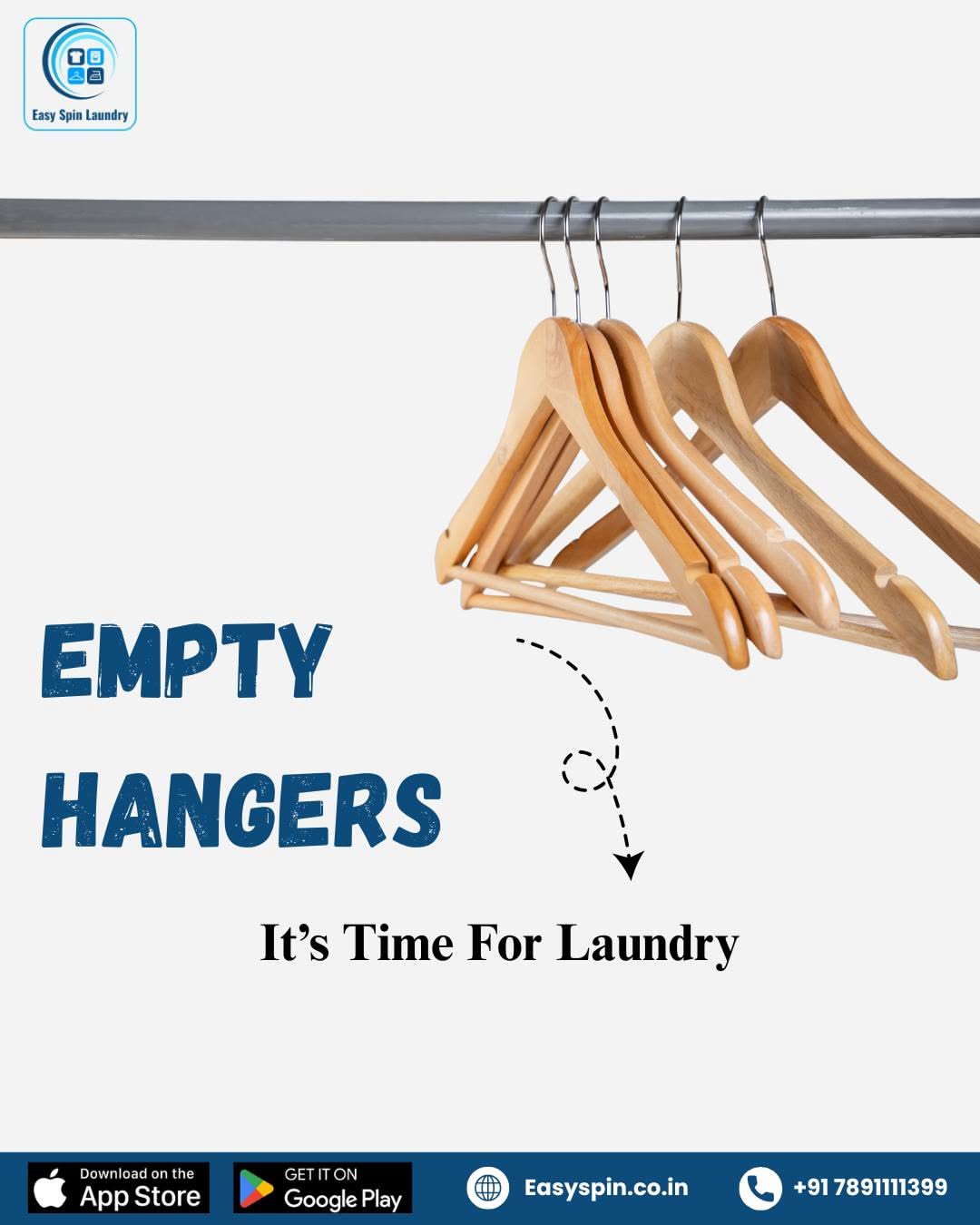 Instagram post: Empty hangers signal it's laundry time