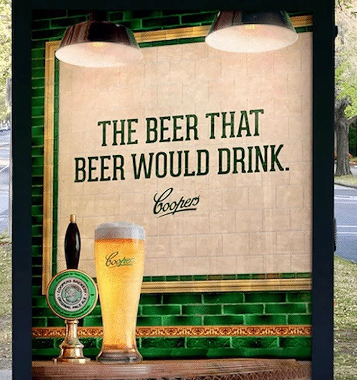 Bars & Pubs creative ad: Beer personification makes the tagline memorable