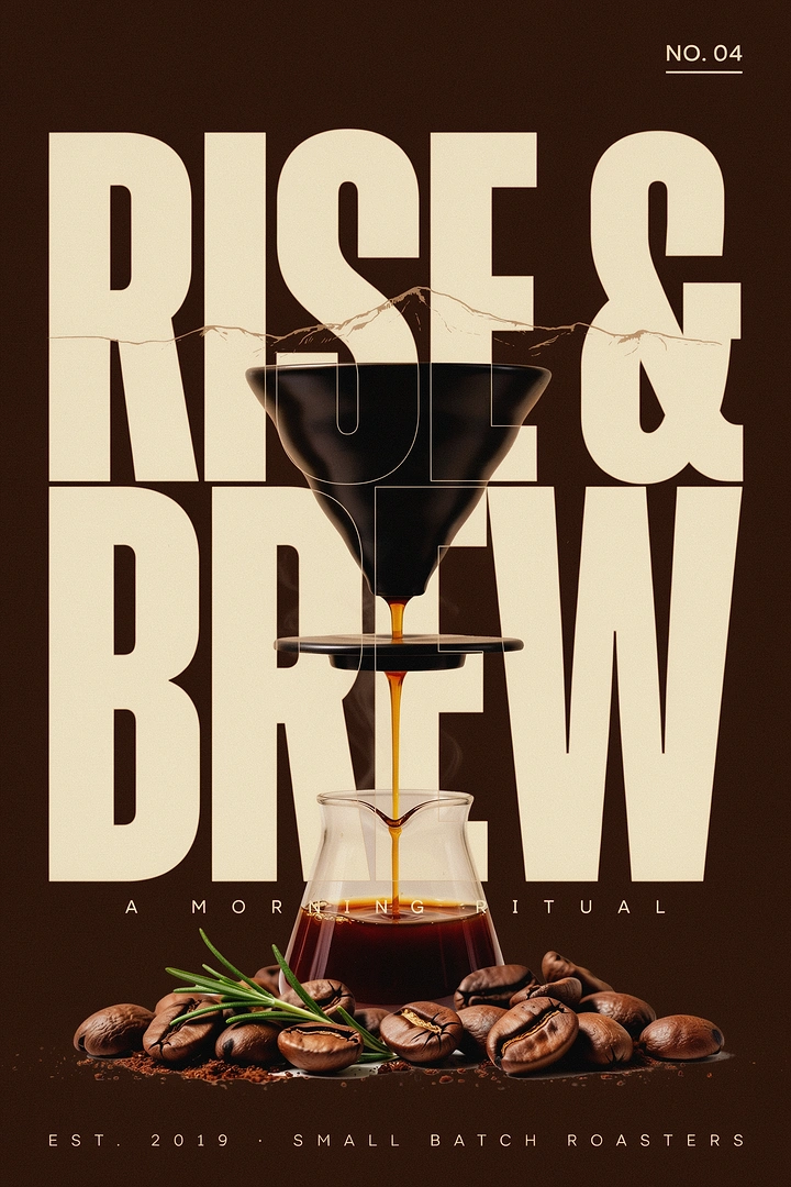 Coffee Shops creative ad: Pour-over dripper dripping coffee into glass carafe