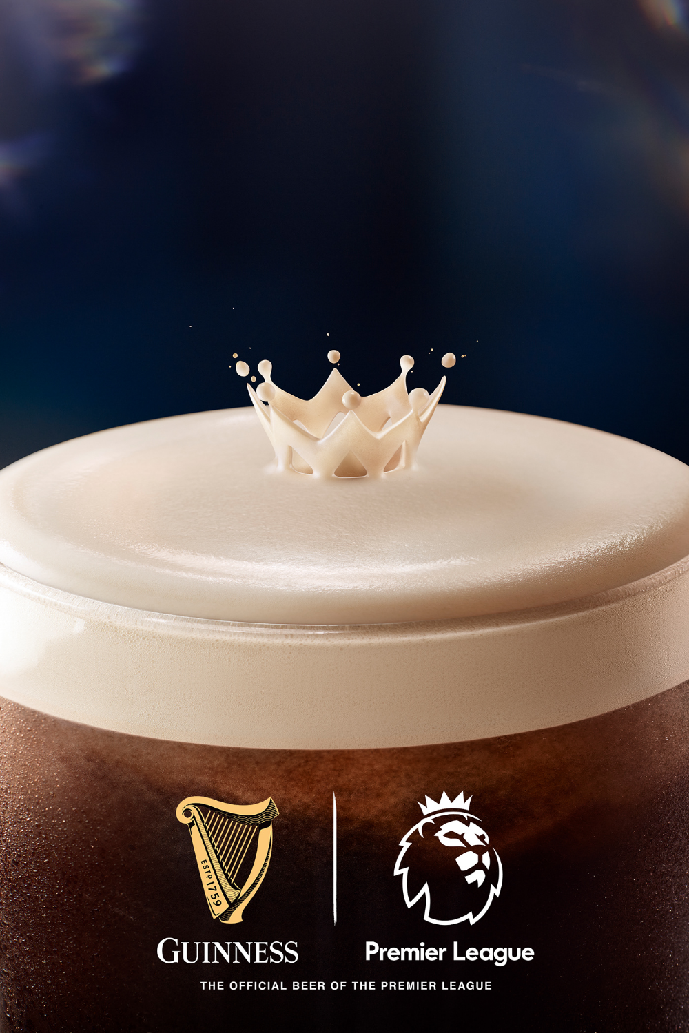 Story: Milk-drop crown splash rising from the creamy head of a stout