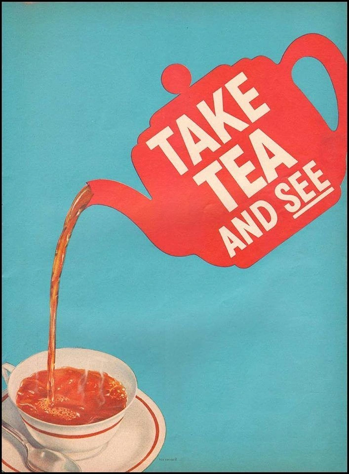 Tea & Chai Brands creative ad: Teapot-shaped type, 'Take Tea' pun