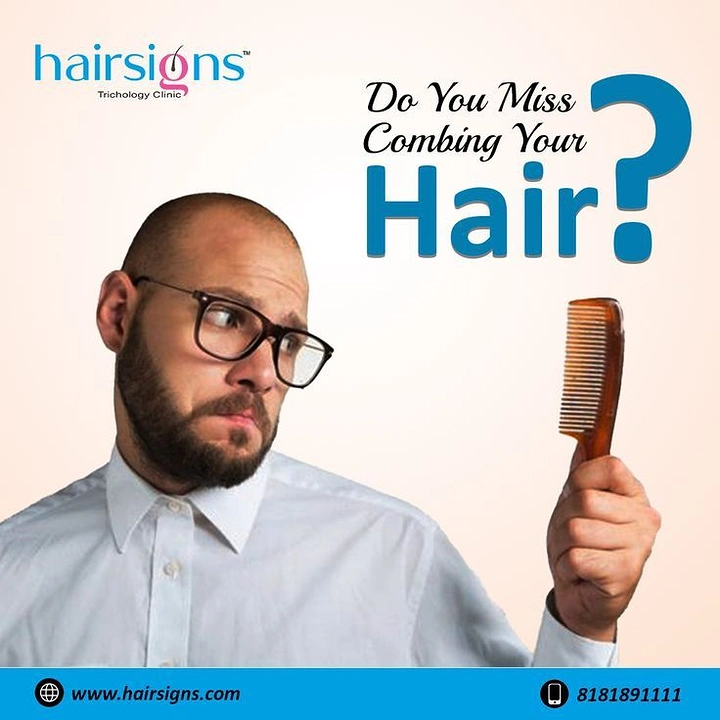 Hair Transplant & Hair Clinics creative ad: Bald man with comb, witty question