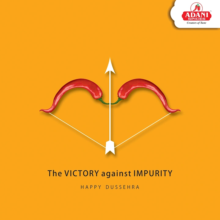 Dussehra creative ad: Red chillies form Rama's bow; minimal