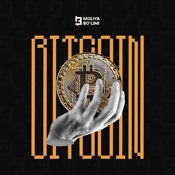 Stock Brokers & Investing creative ad: Greyscale sculpted hand holding a gold Bitcoin coin
