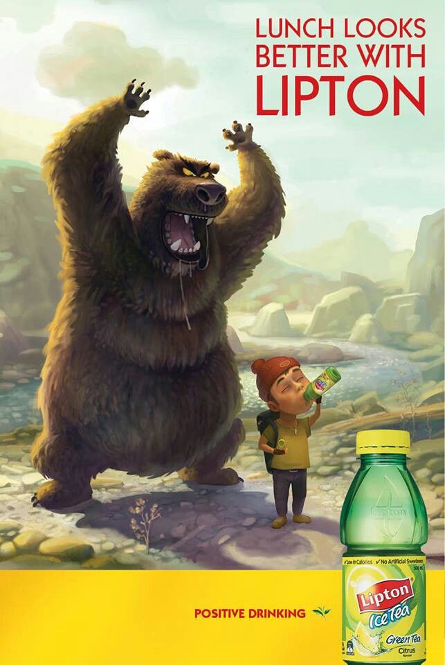 Story: Illustrated bear scare, lunch humour