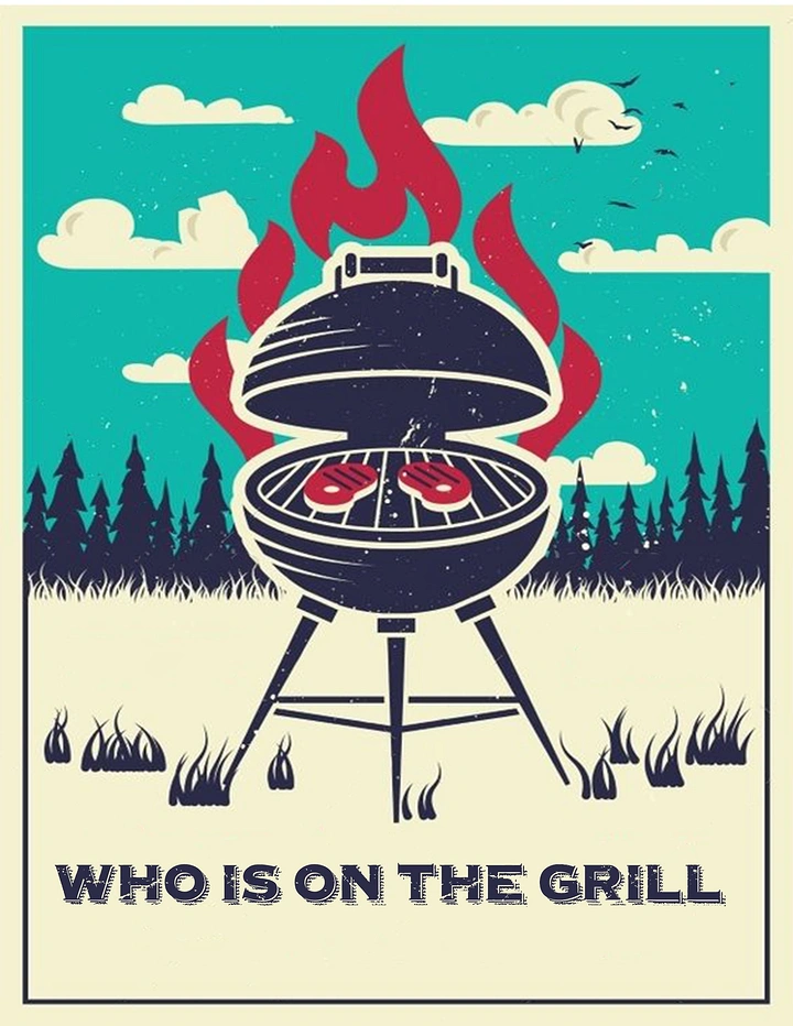 BBQ & Grill Restaurants creative ad: Anthropomorphic grill illustration with witty copy