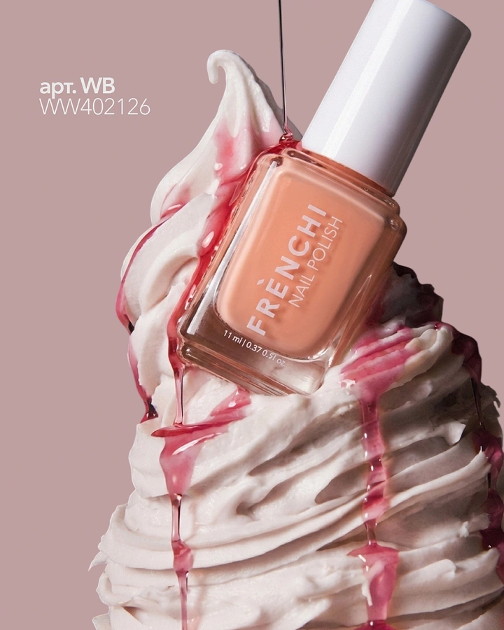 Nail Polish Brands creative ad: Polish bottle melts into cream